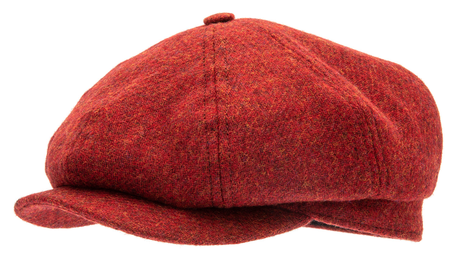 Alan Moon Shetland Red Newsboy cap, Bakerboy, Sixpence, Casquette