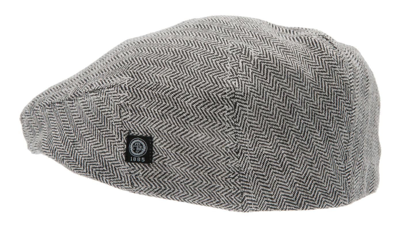 Grey Flat cap in linen for summer