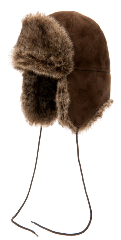 Trapper hat - Esbjörn Sr. Faux Suede Brown - CTH Ericson