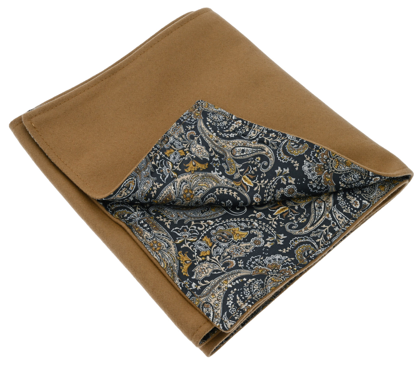 Brown cashmere scarf with paisley pattern