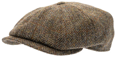 Grön fiskbensmönstrat Harris Tweedkeps