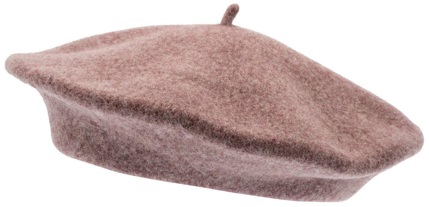 Rosa och brun melerad basker i ull