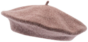 Rosa och brun melerad basker i ull