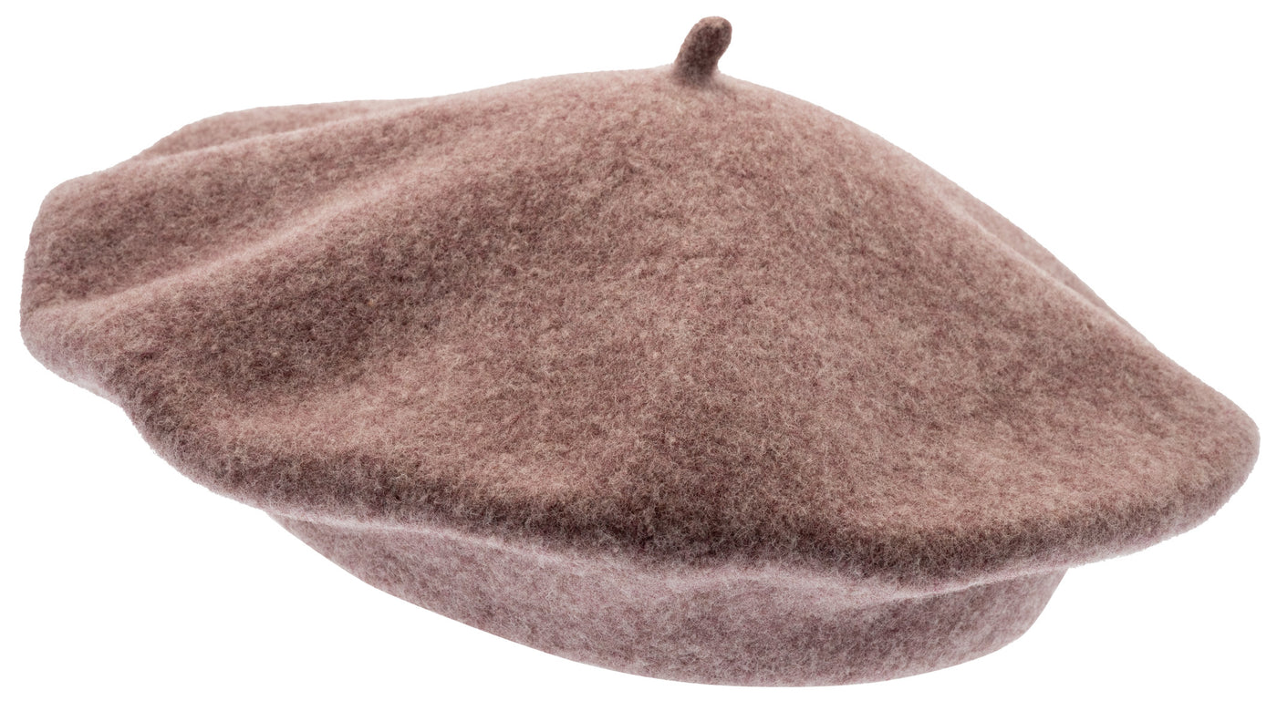 Wool Beret in Old Pink Melange