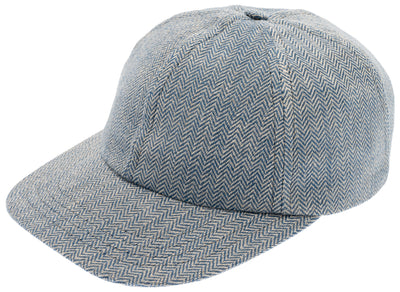 Blå baseball keps i Linne från Växbo Lin