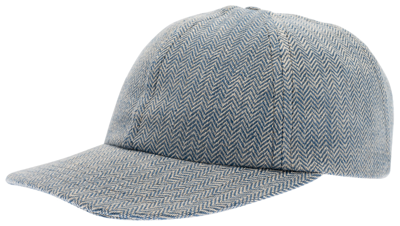 Blue baseball dad cap in linen