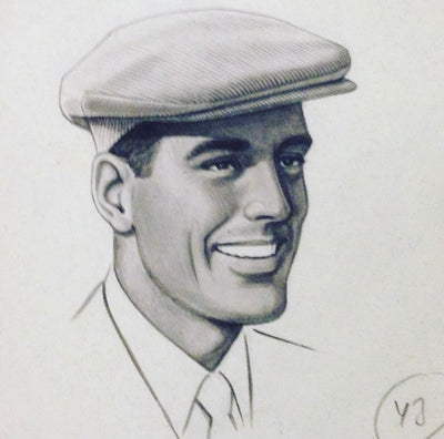 Man in oversized Flat cap 1940s