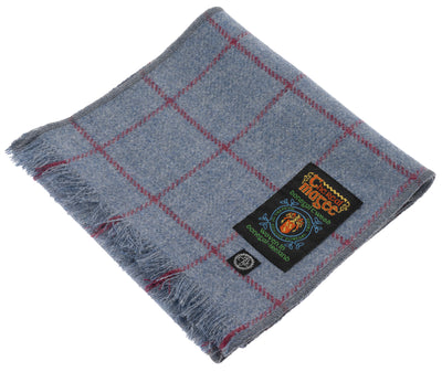 Donegal Tweed Scarf in Blue & Pink Windowpane 