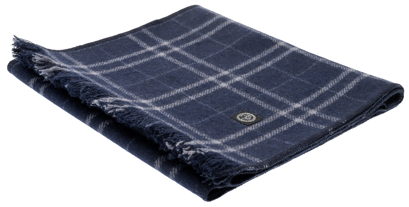 Blå skotskrutig halsduk