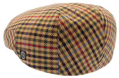 Ivy cap in brown-beige checked fabric