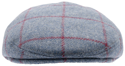 A classic blue tweed Flat cap with pink check