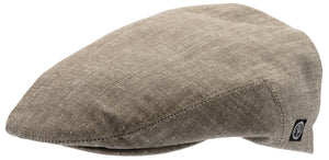 Grå brun sommar Flat cap keps i ett ekologiskt linnetyg