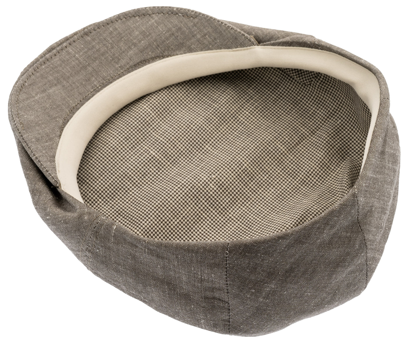 Brown Flat cap with a houndstooth lining