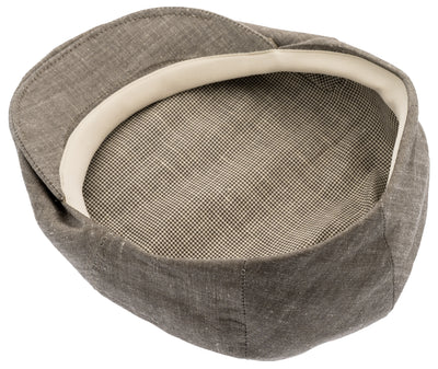 Brown Flat cap with a houndstooth lining
