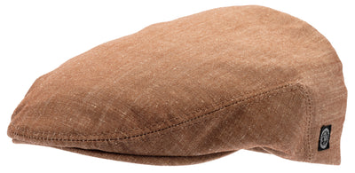 Brun sommar Flat cap keps i ett ekologiskt linnetyg