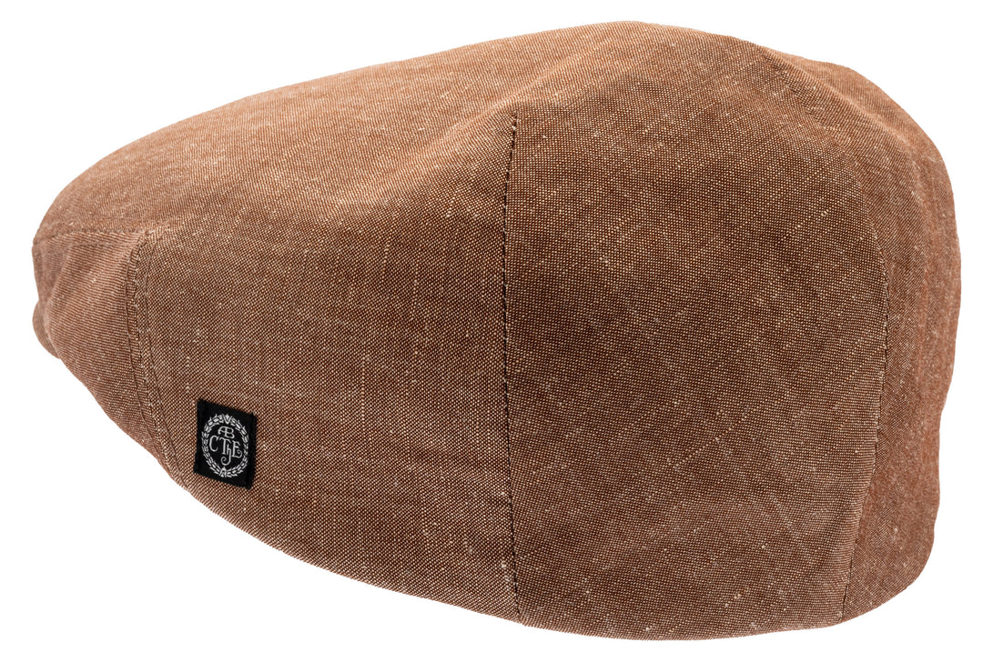 Edward Linen Chambray Chestnut - Flat cap - Keps i linne – CTH