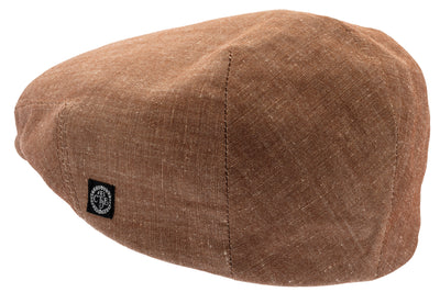Chestnut Brown Linen Flat cap