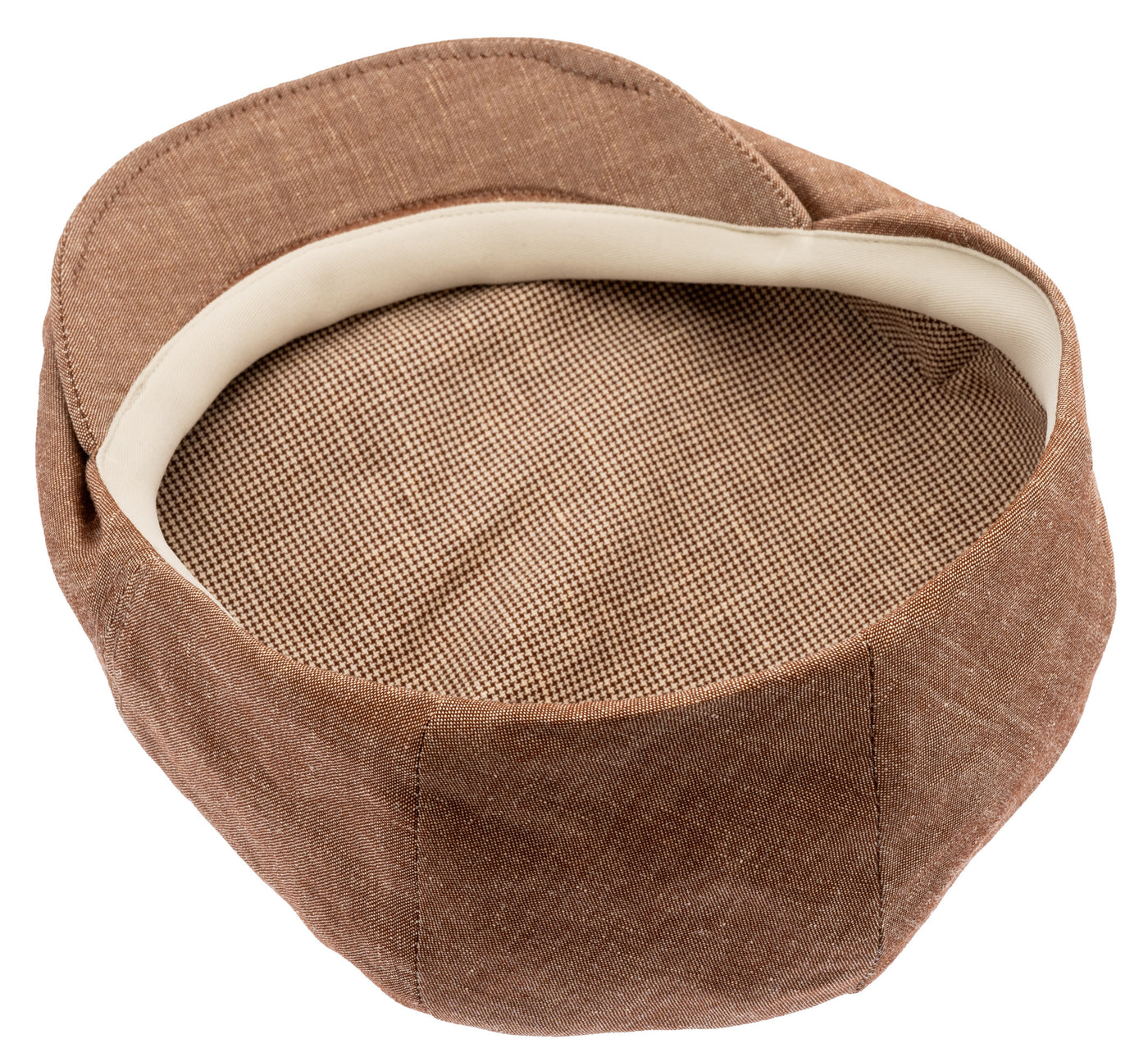 Brown Flat cap with a houndstooth lining