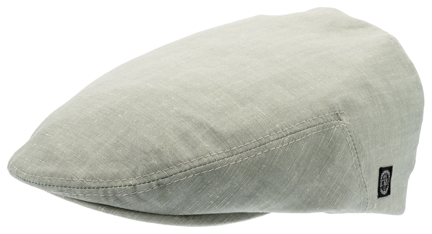 Ljusgrön Flat cap keps i ett ekologiskt linnetyg