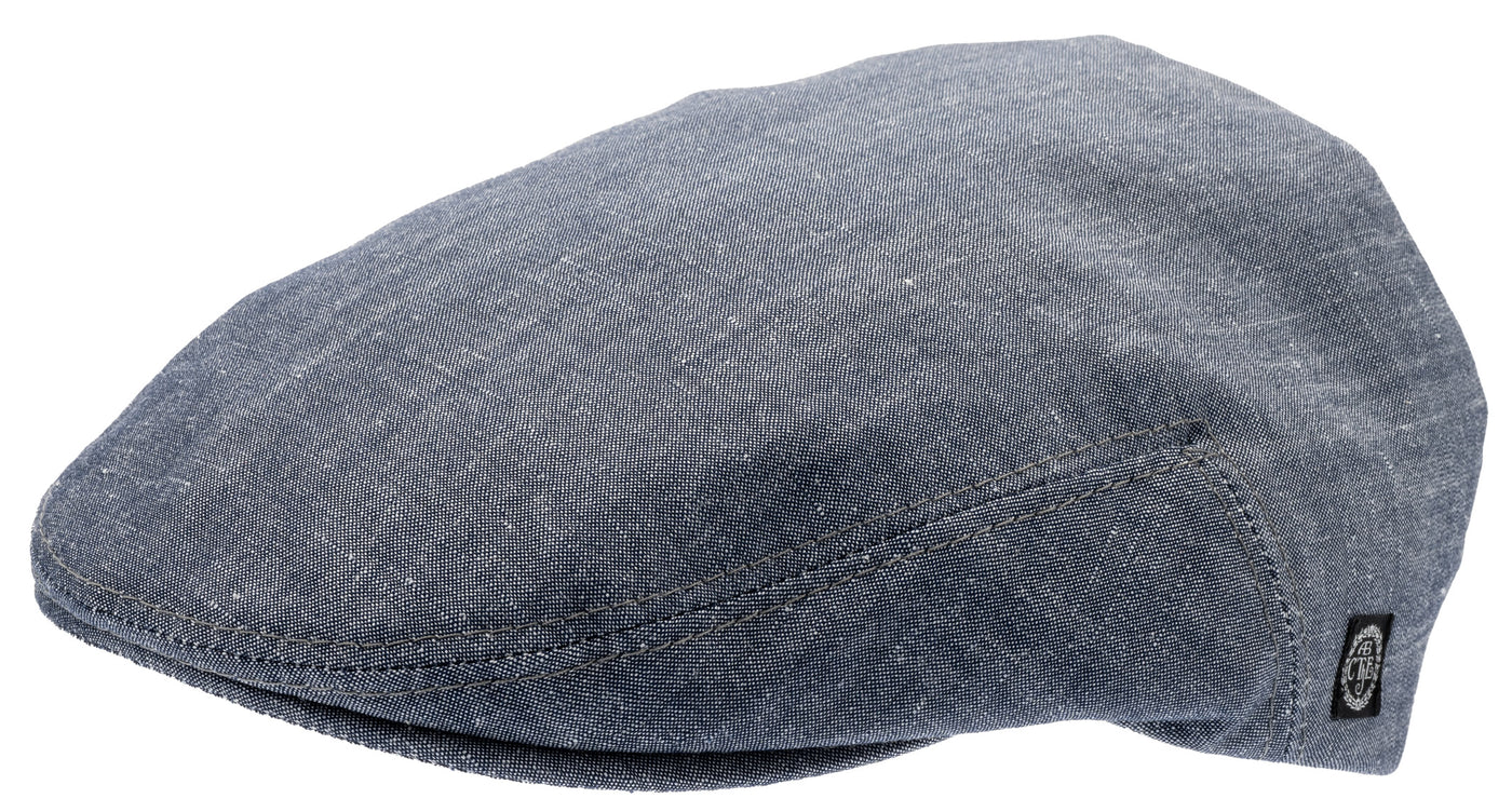 Blå Flat cap keps i ett ekologiskt linnetyg