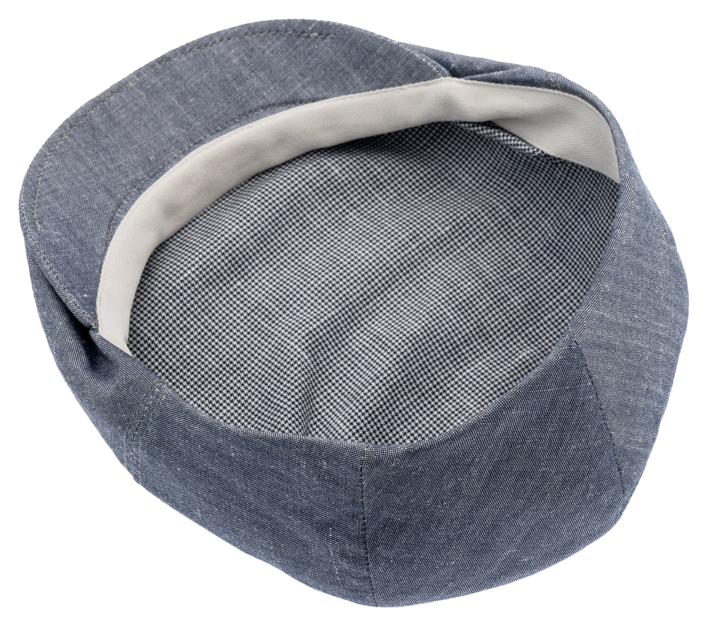 Blue Flat cap with a houndstooth lining