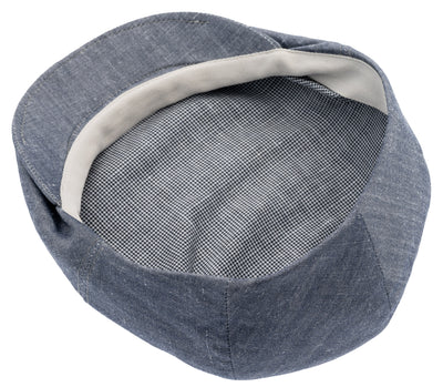 Blue Flat cap with a houndstooth lining