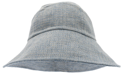 Blue summer floppy hat in linen 