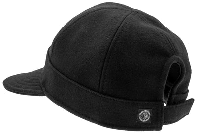 Woman's baseball cap in black wool