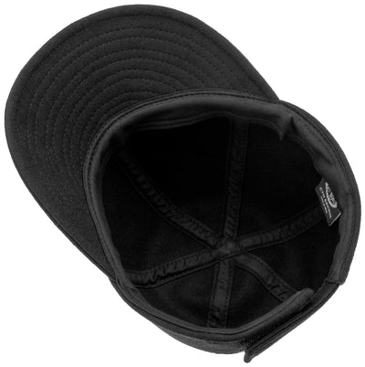 Women's black baseball cap with large peak