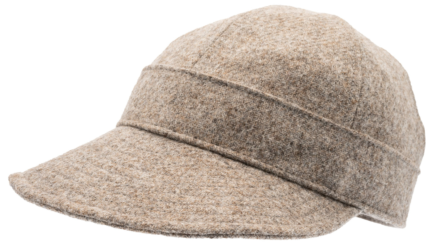 Brun-grå Baseballkeps för kvinnor i 100% ull