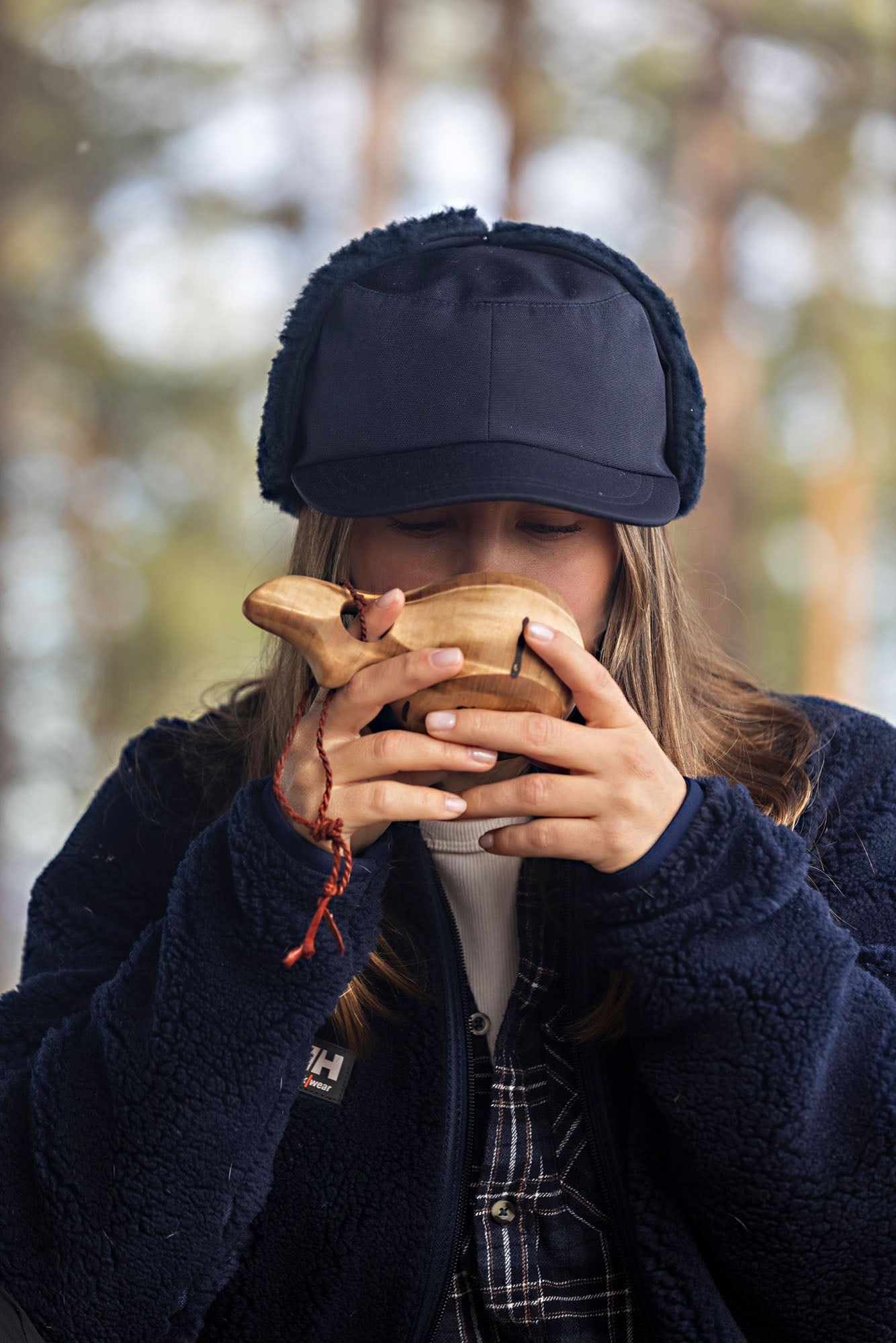 Women in Navy blue military field cap m/59