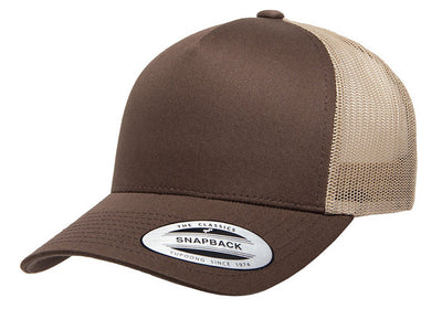 Brown Five-Panel Retro Trucker Cap 6506