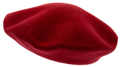 Red mens beret in wool