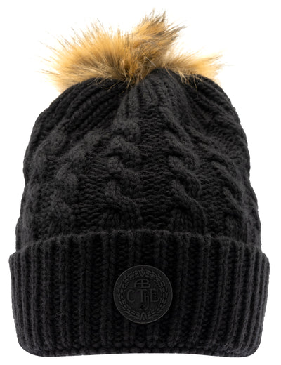 Lova Cable Knit Beanie - Black