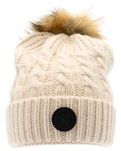 Lova Cable Knit Beanie - Off-white