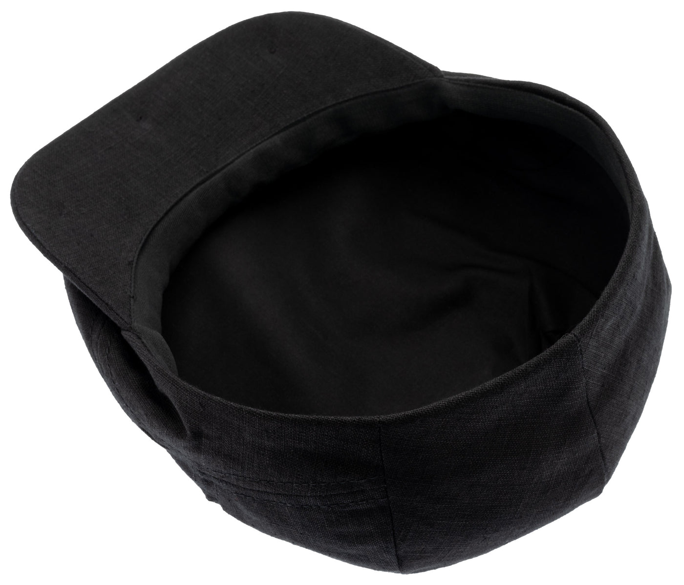 Linen Flat cap with black lining