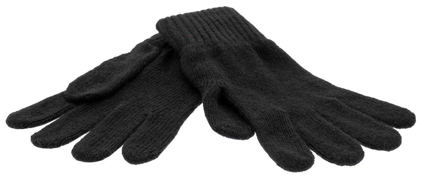 svarta stickade fingervantar