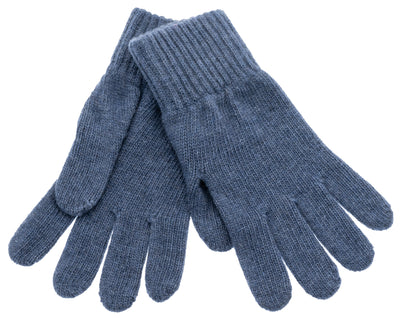 Denim Blue Knitted Gloves