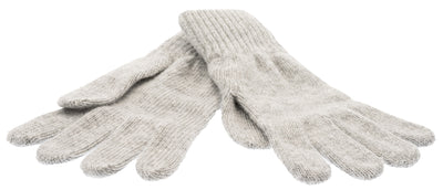 Ljusgrå stickad fingervante