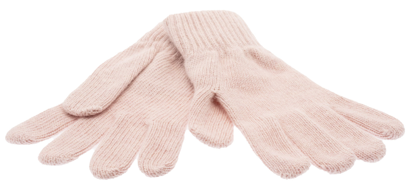 ljusrosa stickad fingervante