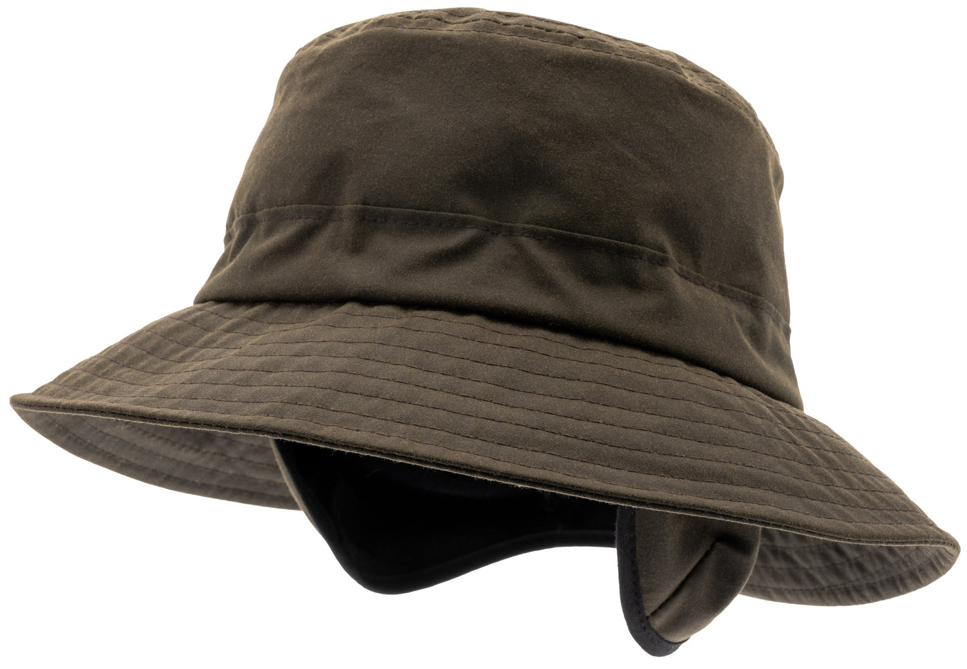 Grön jakthatt med öronlappar för höst och vinter