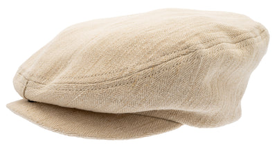 Oversized Flat cap in undyed and unbleached hemp