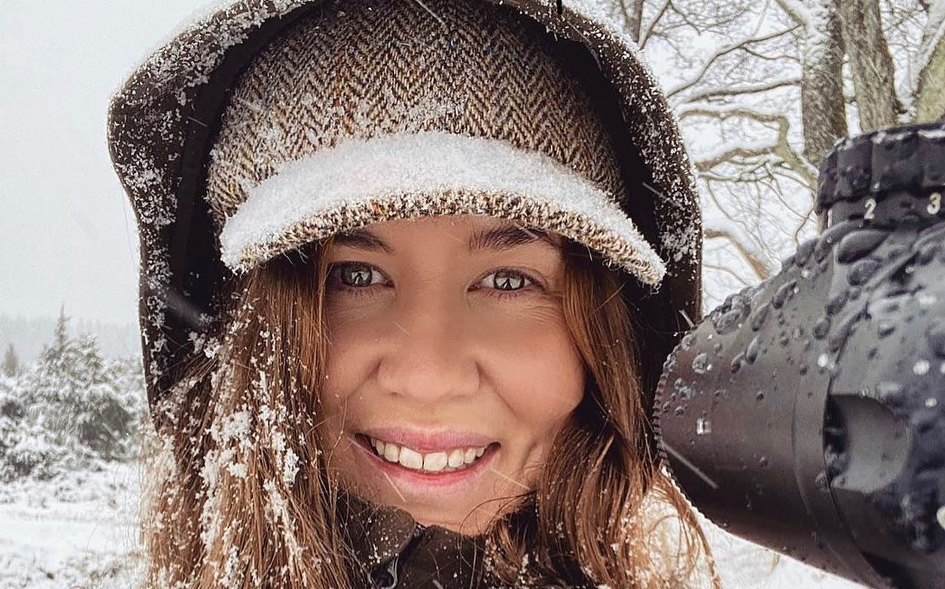 Woman in Harris Tweed Baseball cap