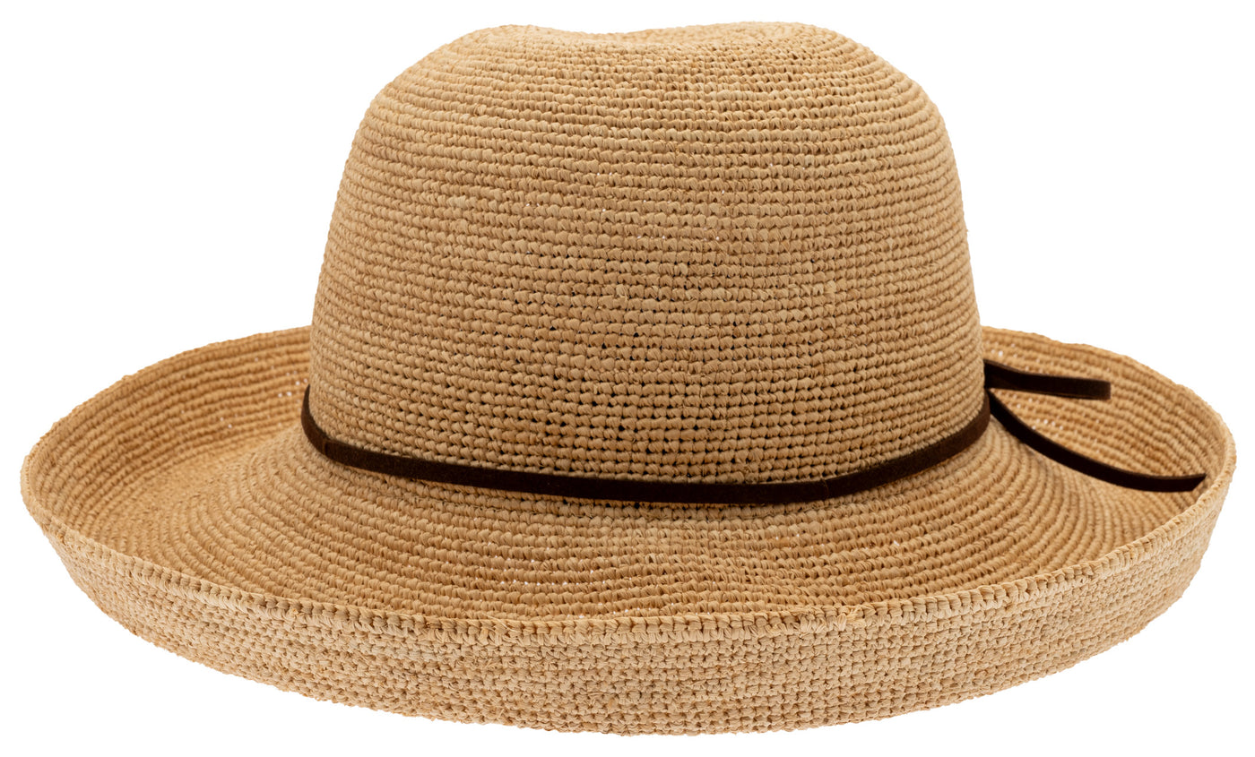 Naturfärgad Raffiastrå hatt 