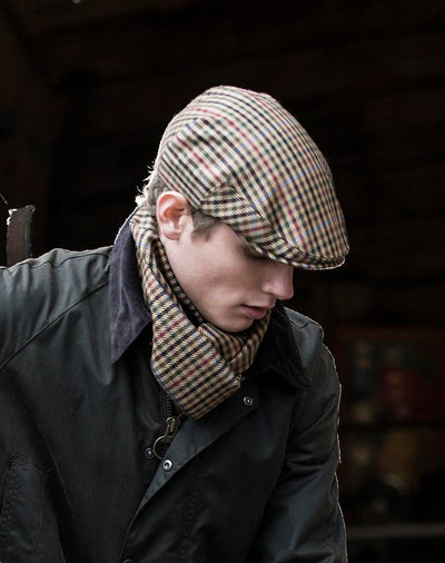Flat cap with matching scarf