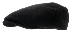 Flat cap - Lucas Sr. Soft Cord Black - CTH Ericson