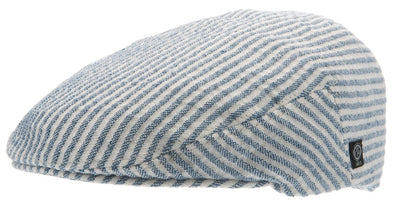 Blå Gubbkeps Flat cap i linne från Växbo Lin 
