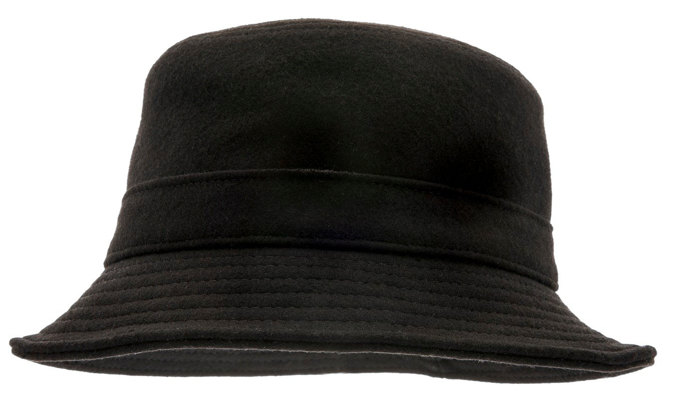 Black Walking hat, Bucket Hat in wool