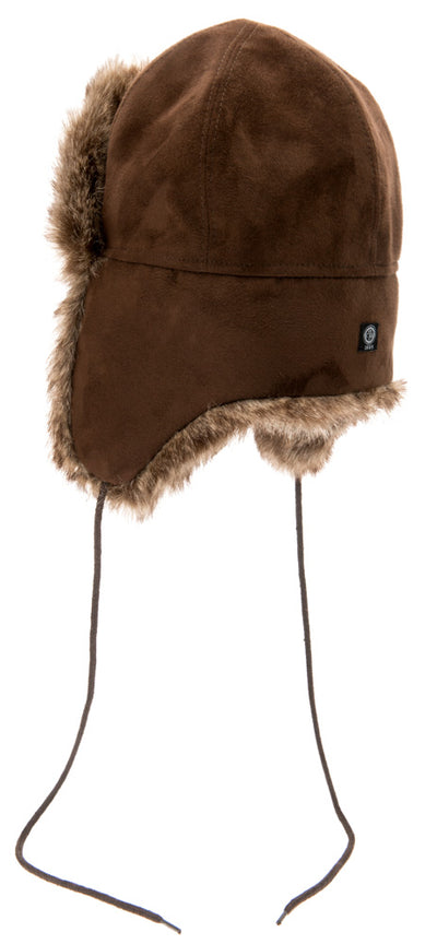 Trapper hat - Esbjörn Sr. Faux Suede Brown - CTH Ericson