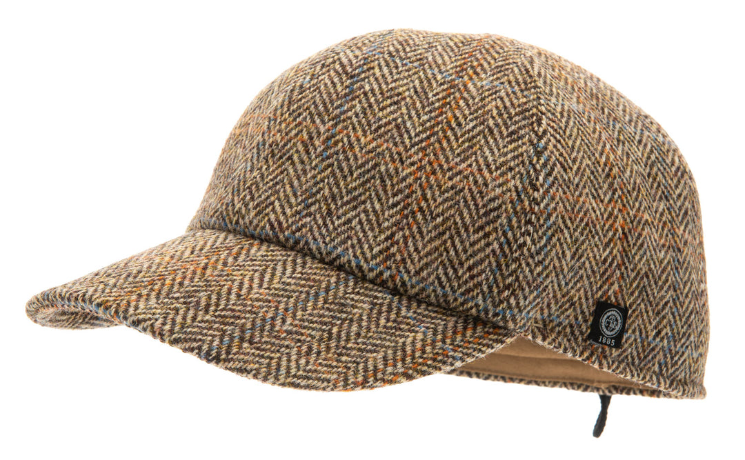 James Harris Tweed Camel - Baseball cap, Brown winter cap with